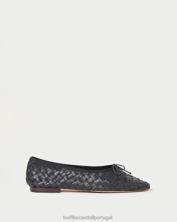 Loeffler Randall mulheres Flat de balé tecido landry sapato preto FF0JR306