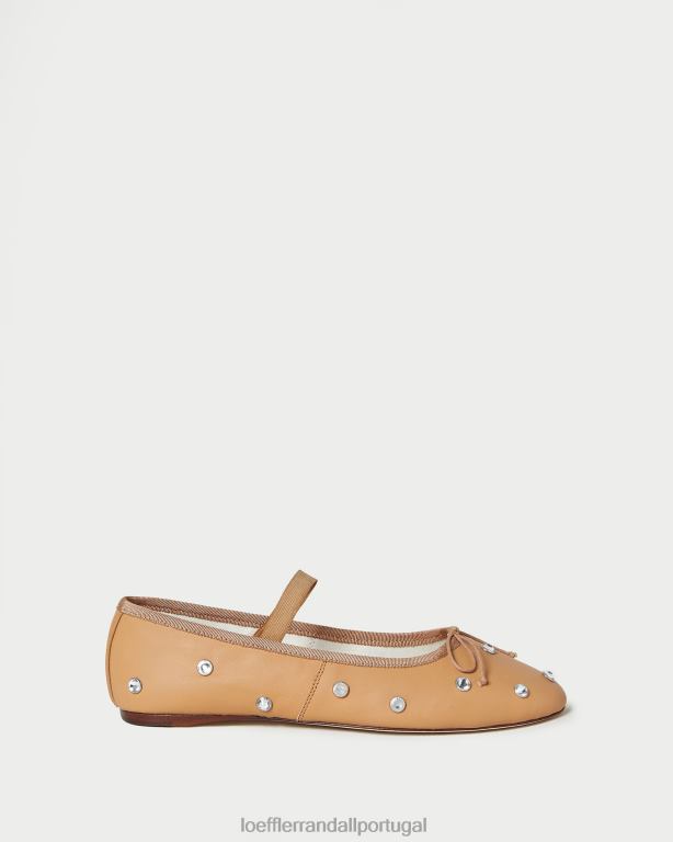 Loeffler Randall mulheres Leonie Ballet Flat sapato caramelo/cristal FF0JR303