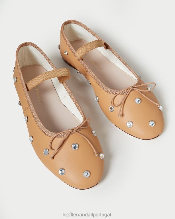 Loeffler Randall mulheres Leonie Ballet Flat sapato caramelo/cristal FF0JR303