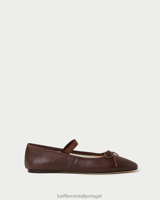 Loeffler Randall mulheres Leonie Ballet Flat sapato couro chocolate FF0JR296