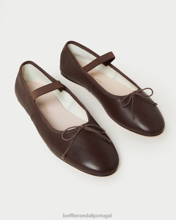 Loeffler Randall mulheres Leonie Ballet Flat sapato couro chocolate FF0JR296