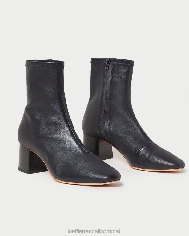 Loeffler Randall mulheres bota stretch de salto médio alec sapato preto FF0JR284