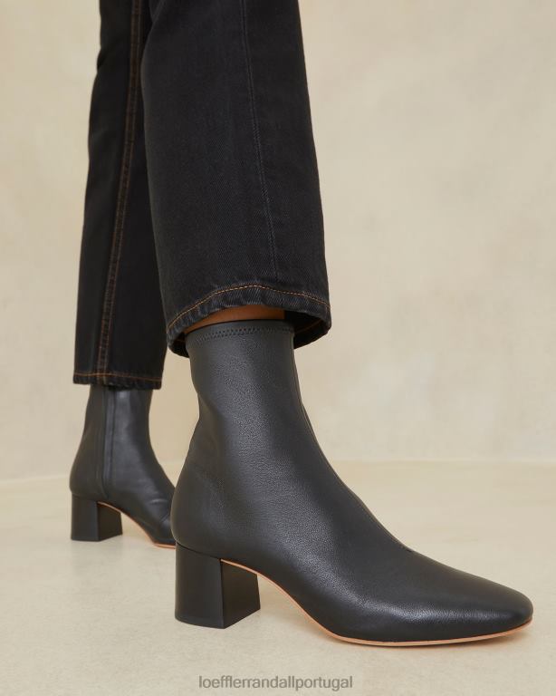 Loeffler Randall mulheres bota stretch de salto médio alec sapato preto FF0JR284
