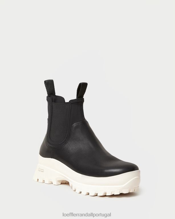 Loeffler Randall mulheres bota tara creme sapato Preto branco FF0JR280