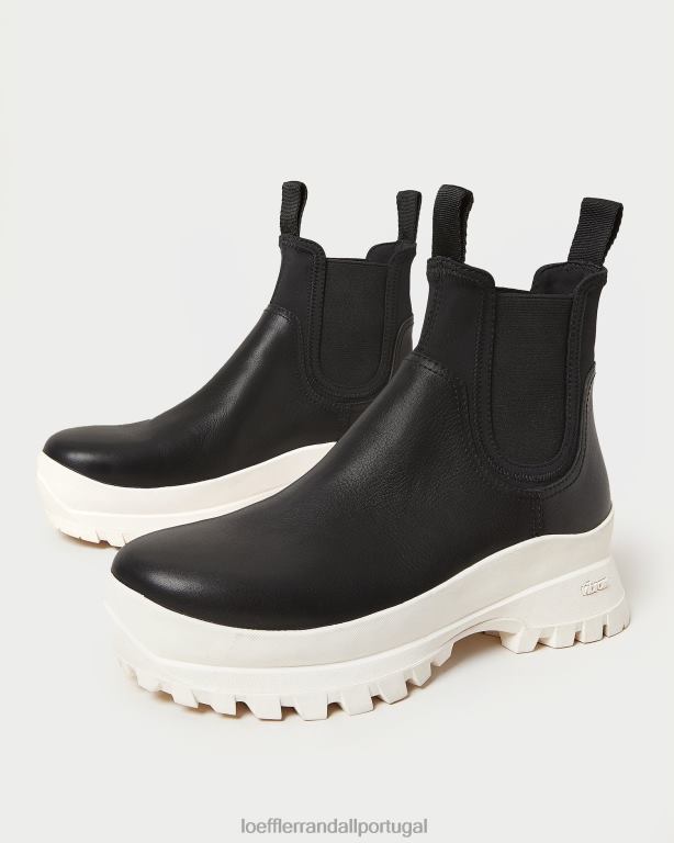 Loeffler Randall mulheres bota tara creme sapato Preto branco FF0JR280