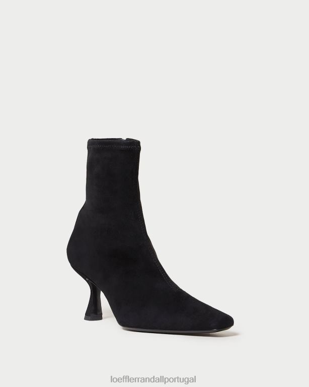 Loeffler Randall mulheres botinha curvada de camurça thandy sapato preto FF0JR289