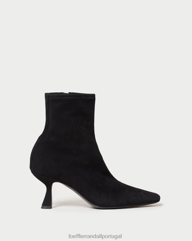 Loeffler Randall mulheres botinha curvada de camurça thandy sapato preto FF0JR289
