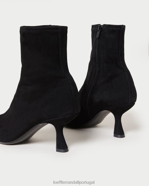 Loeffler Randall mulheres botinha curvada de camurça thandy sapato preto FF0JR289