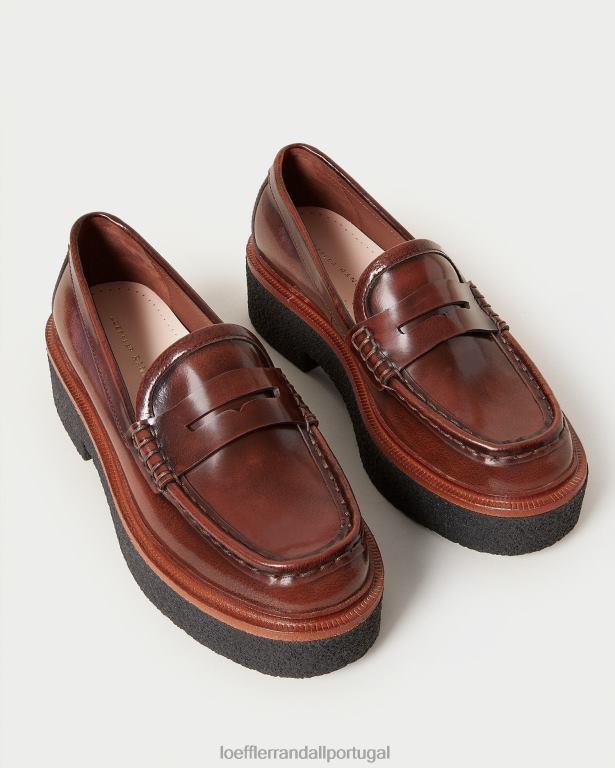 Loeffler Randall mulheres mocassim plataforma rikki sapato marrom FF0JR312