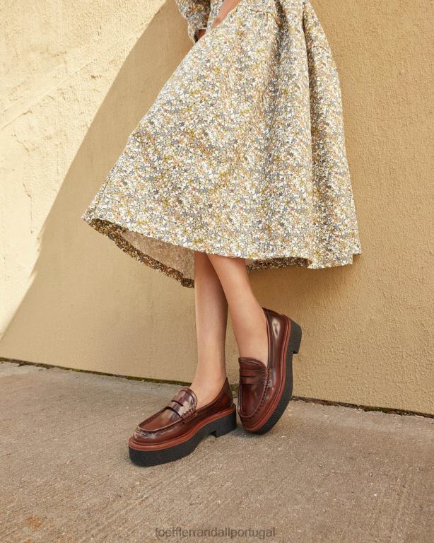 Loeffler Randall mulheres mocassim plataforma rikki sapato marrom FF0JR312