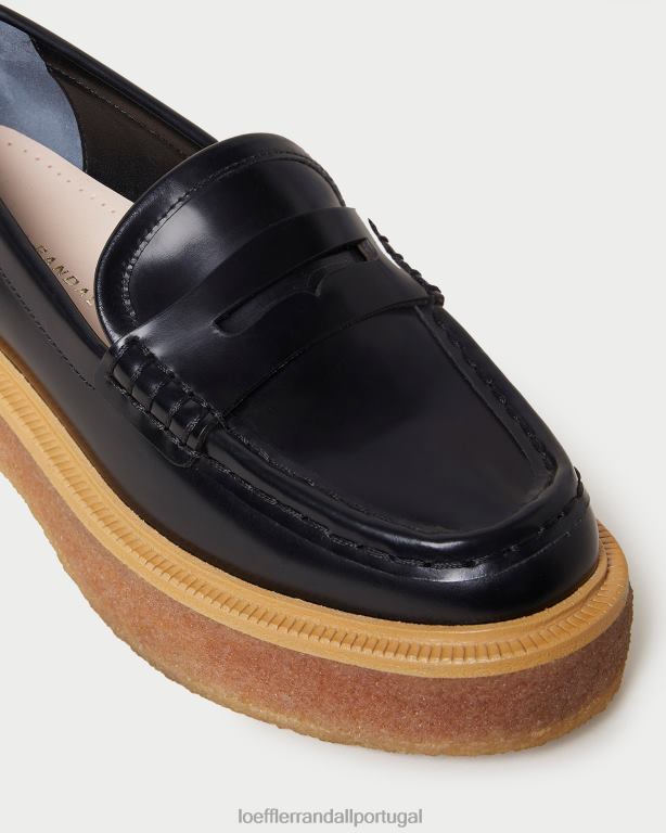 Loeffler Randall mulheres mocassim plataforma rikki sapato preto FF0JR311