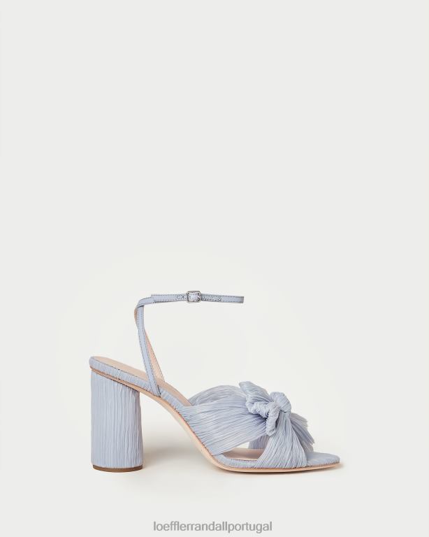 Loeffler Randall mulheres camélia com salto plissado sapato azul FF0JR7