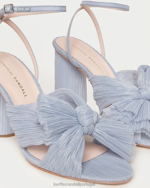 Loeffler Randall mulheres camélia com salto plissado sapato azul FF0JR7