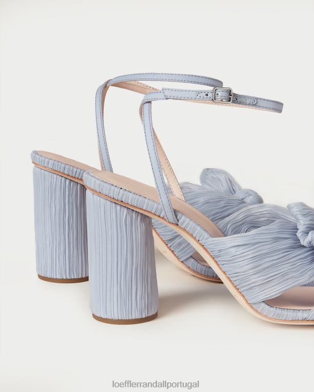 Loeffler Randall mulheres camélia com salto plissado sapato azul FF0JR7