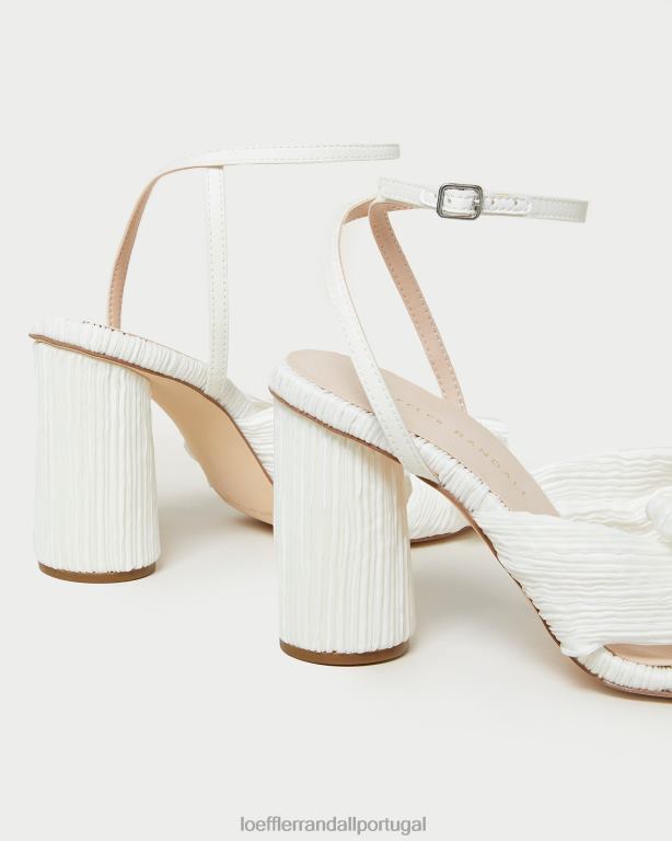 Loeffler Randall mulheres camélia com salto plissado sapato branco FF0JR32