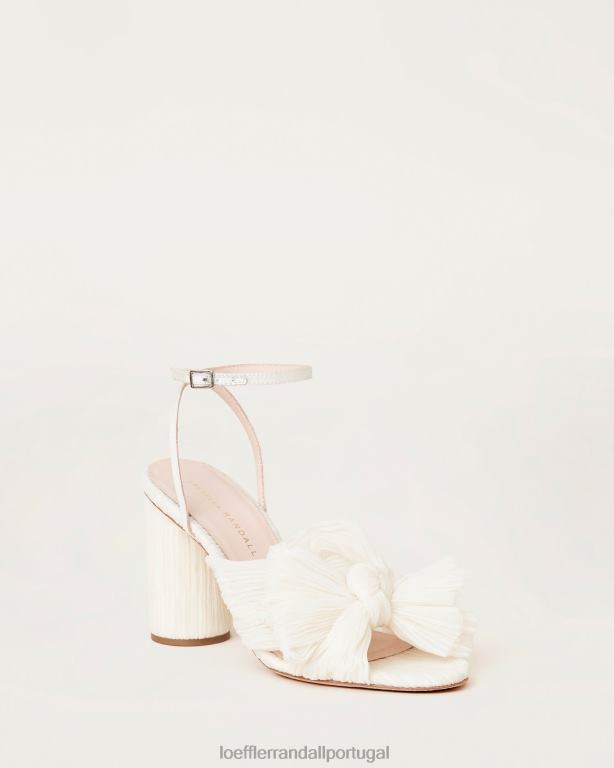 Loeffler Randall mulheres camélia com salto plissado sapato pérola vegana FF0JR1
