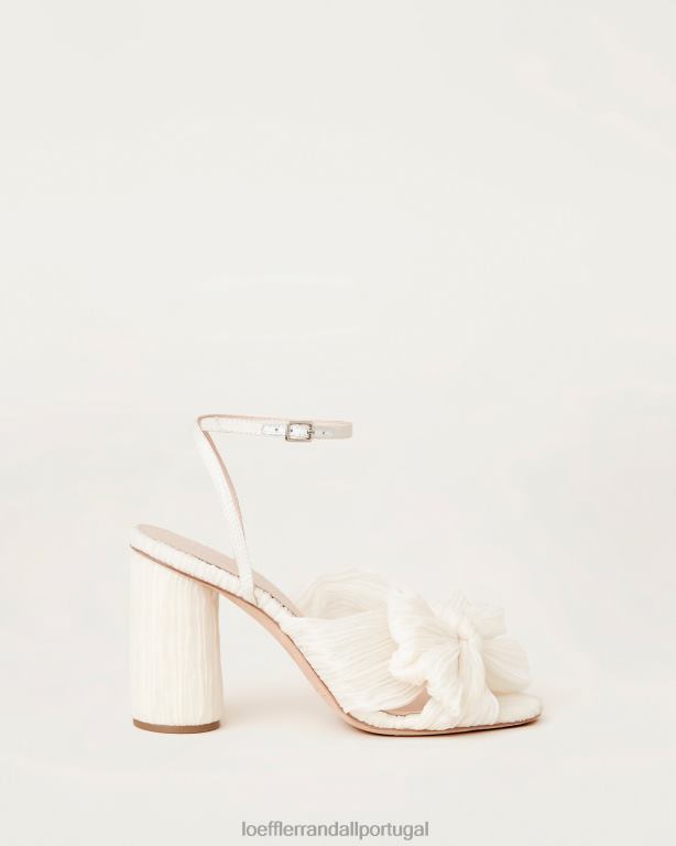 Loeffler Randall mulheres camélia com salto plissado sapato pérola vegana FF0JR1