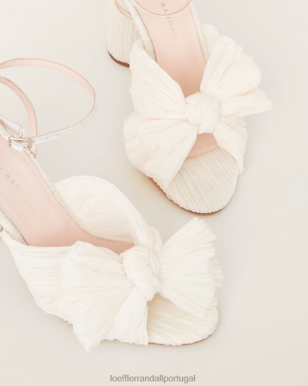 Loeffler Randall mulheres camélia com salto plissado sapato pérola vegana FF0JR1