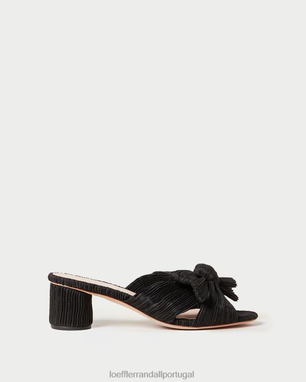Loeffler Randall mulheres emilia salto laço plissado sapato preto FF0JR18