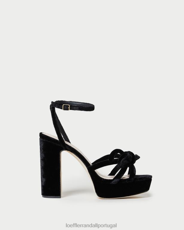 Loeffler Randall mulheres melany salto plataforma com laço sapato preto FF0JR55