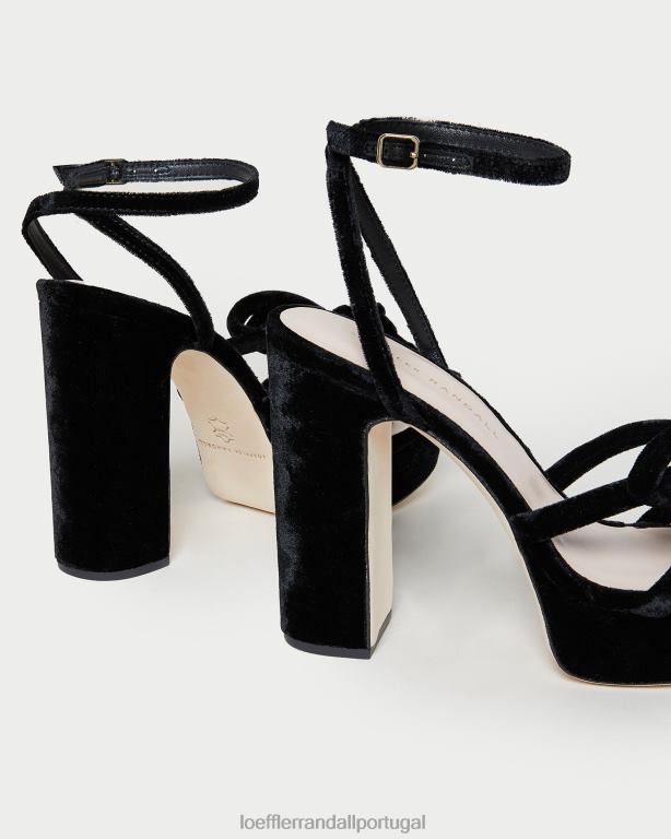 Loeffler Randall mulheres melany salto plataforma com laço sapato preto FF0JR55
