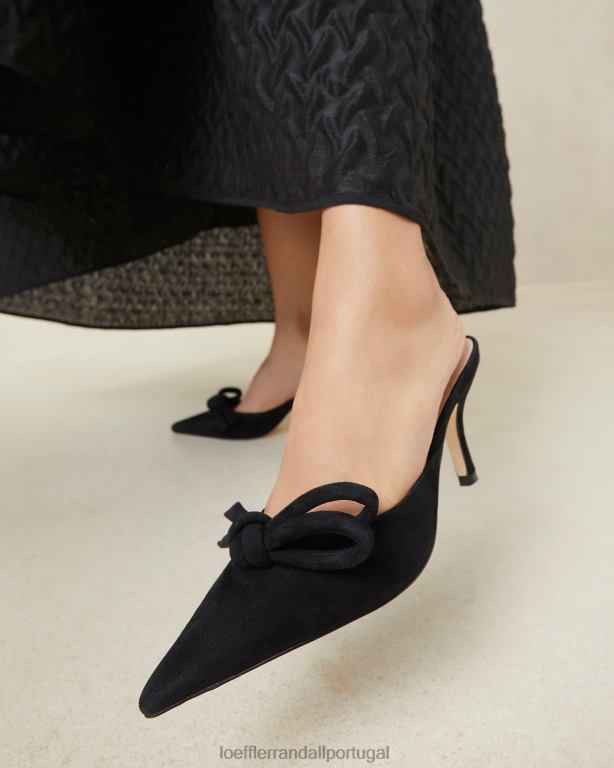 Loeffler Randall mulheres mula gatinho amyra bow sapato preto FF0JR57