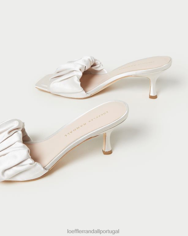 Loeffler Randall mulheres mule bianca com salto gatinho sapato creme FF0JR65