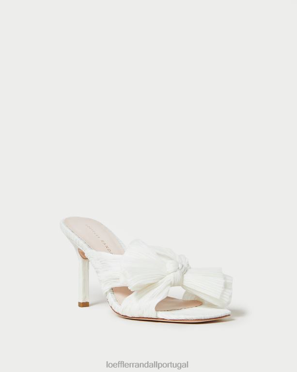 Loeffler Randall mulheres mule laço plissado claudia sapato pérola FF0JR73