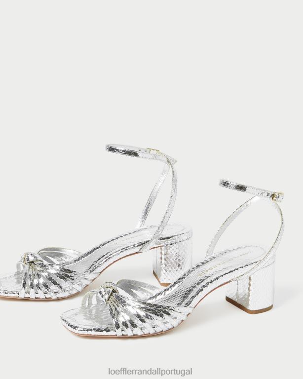 Loeffler Randall mulheres olivia nó no meio do salto sapato prata FF0JR74