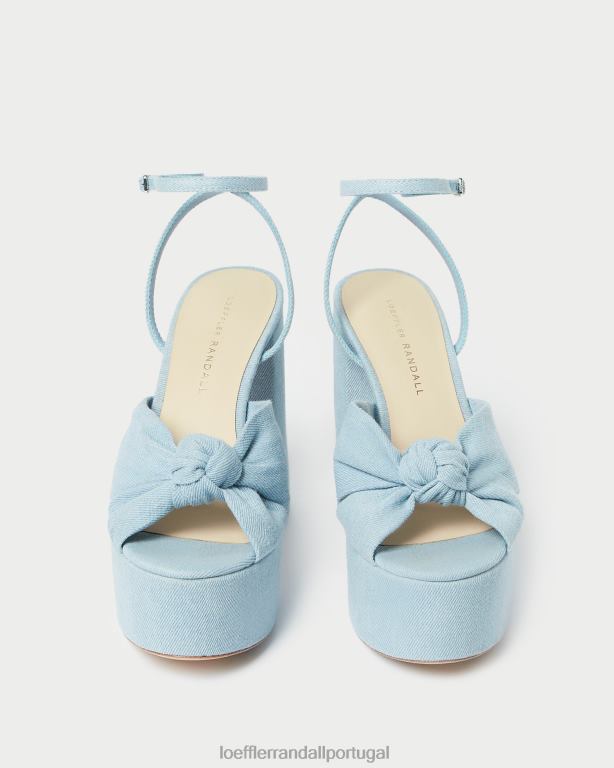 Loeffler Randall mulheres plataforma nó roz sapato jeans claro FF0JR84