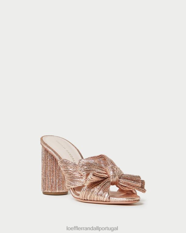 Loeffler Randall mulheres salto com laço plissado centavo sapato duna FF0JR76