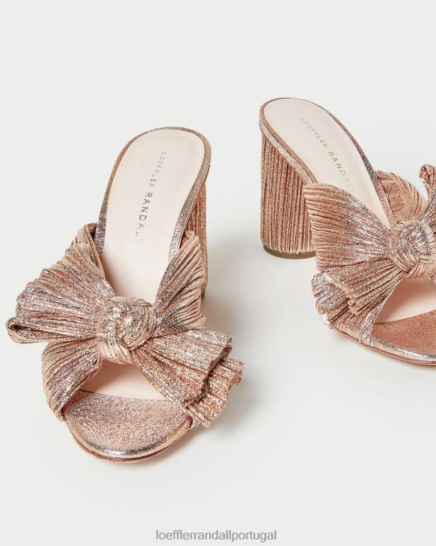 Loeffler Randall mulheres salto com laço plissado centavo sapato duna FF0JR76