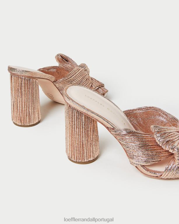 Loeffler Randall mulheres salto com laço plissado centavo sapato duna FF0JR76