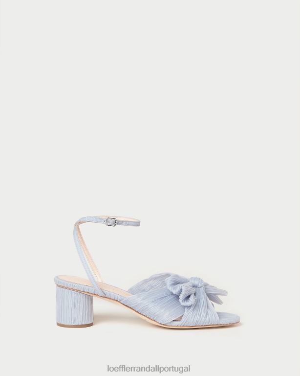 Loeffler Randall mulheres salto laço plissado dália sapato azul FF0JR4