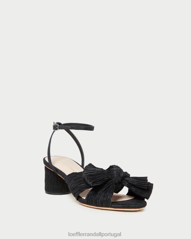 Loeffler Randall mulheres salto laço plissado dália sapato preto FF0JR25