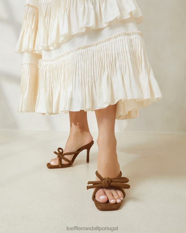 Loeffler Randall mulheres salto margi arco sapato cacau FF0JR46