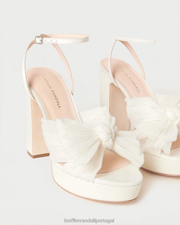 Loeffler Randall mulheres salto plataforma com laço natalia sapato pérola FF0JR14