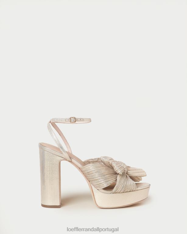Loeffler Randall mulheres salto plataforma com laço natalia sapato platina FF0JR16