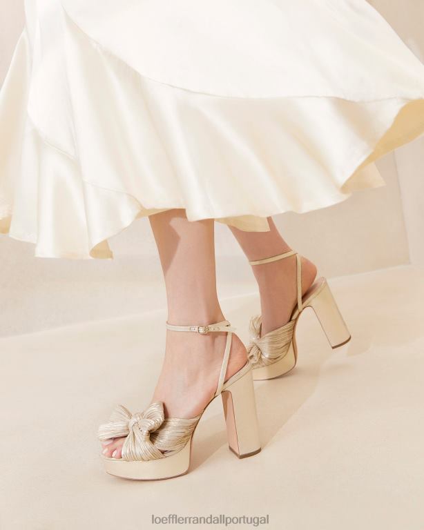 Loeffler Randall mulheres salto plataforma com laço natalia sapato platina FF0JR16