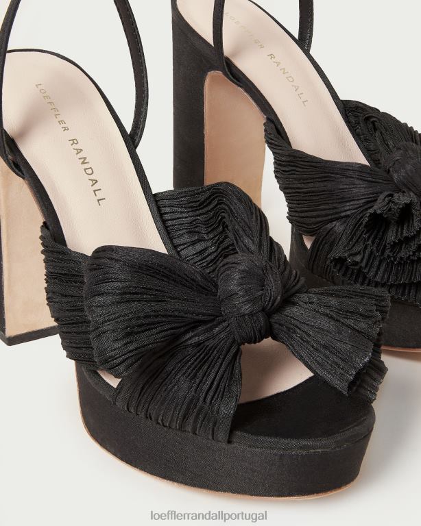 Loeffler Randall mulheres salto plataforma com laço natalia sapato preto FF0JR23