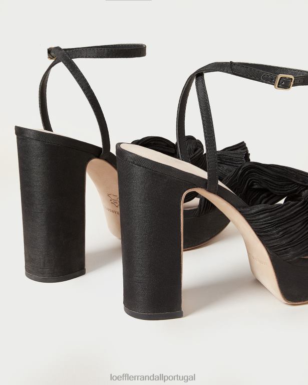 Loeffler Randall mulheres salto plataforma com laço natalia sapato preto FF0JR23