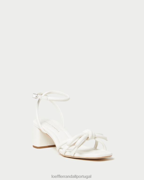 Loeffler Randall mulheres sandália de salto médio mikel bow sapato branco FF0JR24