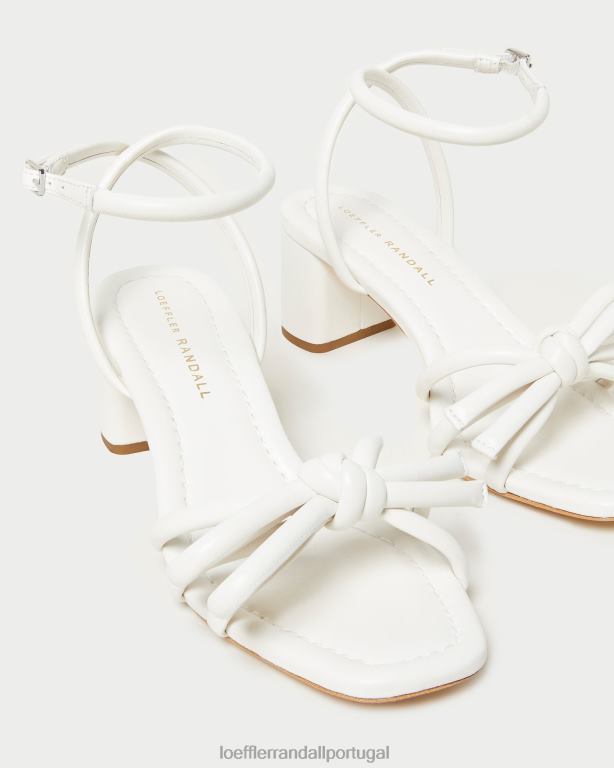 Loeffler Randall mulheres sandália de salto médio mikel bow sapato branco FF0JR24