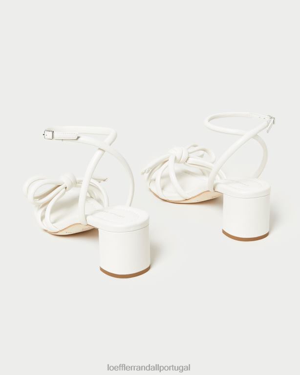 Loeffler Randall mulheres sandália de salto médio mikel bow sapato branco FF0JR24