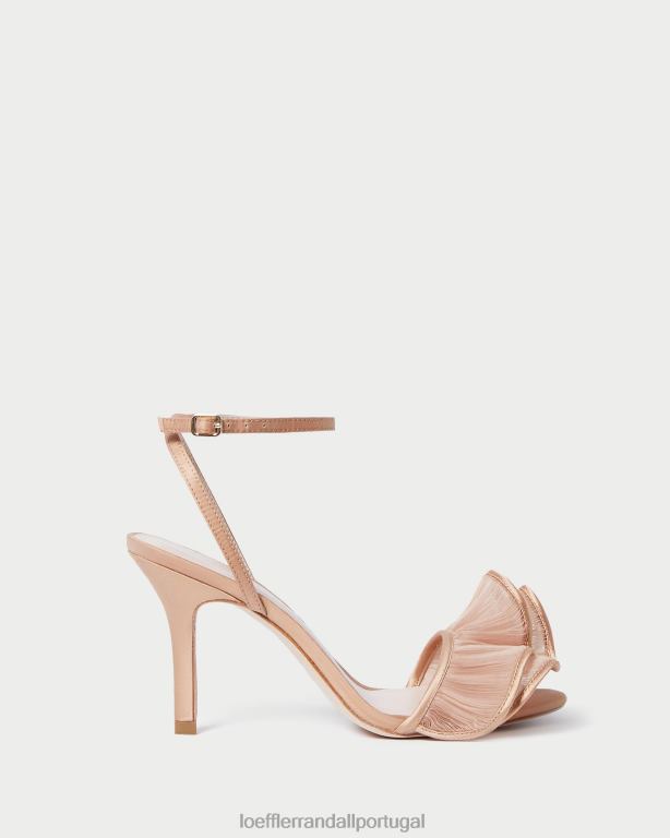 Loeffler Randall mulheres sandália estella de salto com babados sapato beleza FF0JR91