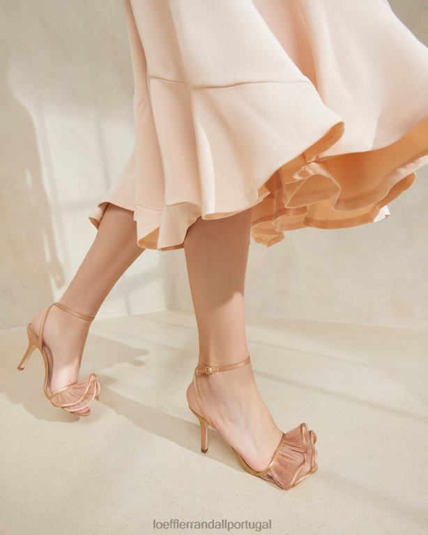 Loeffler Randall mulheres sandália estella de salto com babados sapato beleza FF0JR91
