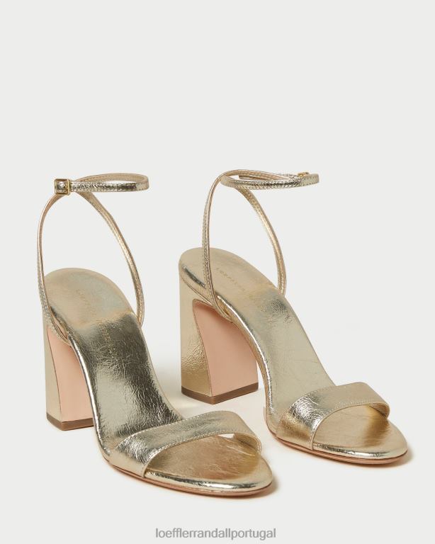 Loeffler Randall mulheres sandália malia com salto curvo sapato champanhe FF0JR50