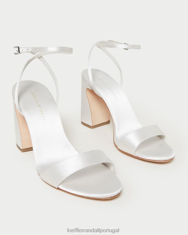 Loeffler Randall mulheres sandália malia com salto curvo sapato creme FF0JR45