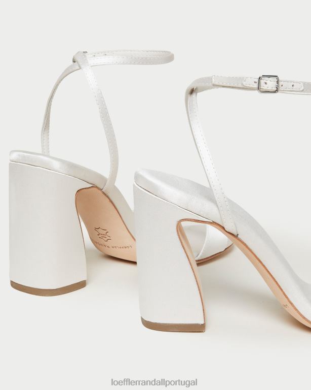 Loeffler Randall mulheres sandália malia com salto curvo sapato creme FF0JR45