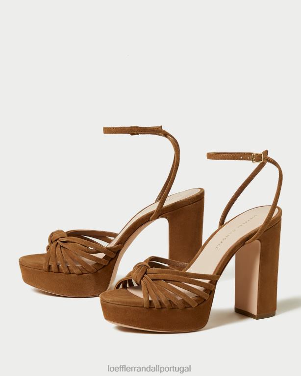 Loeffler Randall mulheres sandália plataforma rivka nó sapato cacau FF0JR81